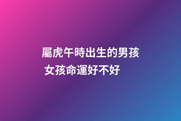 屬虎午時出生的男孩 女孩命運好不好